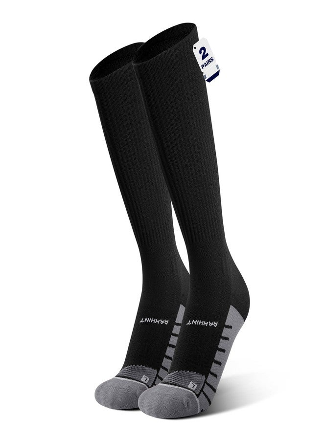 Rahhint Coolmax 20-30 mmHg Compression Running Socks, Long Distance Anti Blister Cushion Moisture Wicking Tall Athletic Socks - Image 1